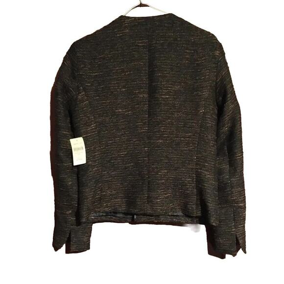 Coldwater Creek Tweed Blazer NWT Black Bronze Streamline Jacket Women's S 6-8 - Picture 4 of 11